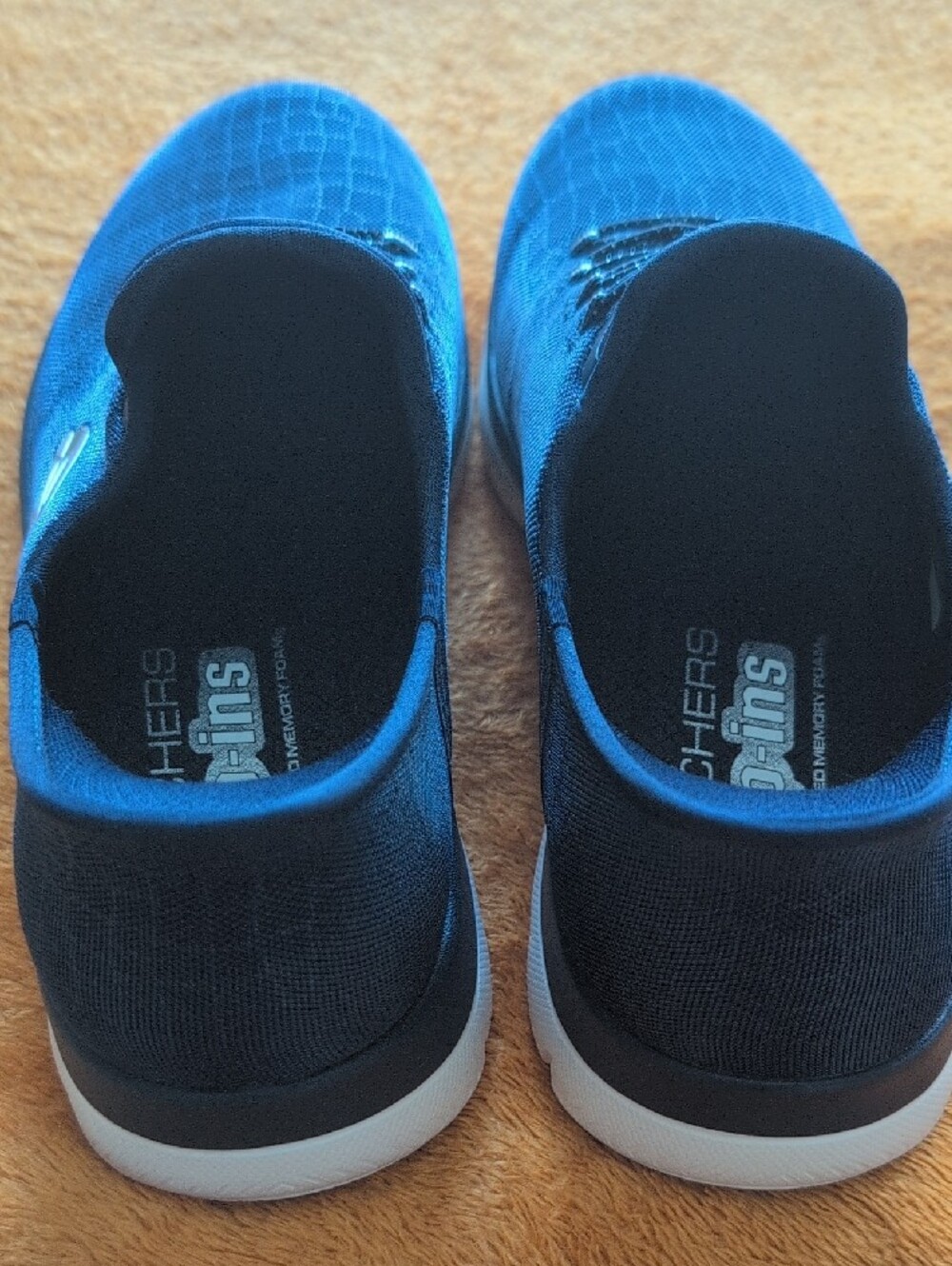 Skechers Navy Blue Slip-On Knit Athletic Shoes - Picture 5 of 6